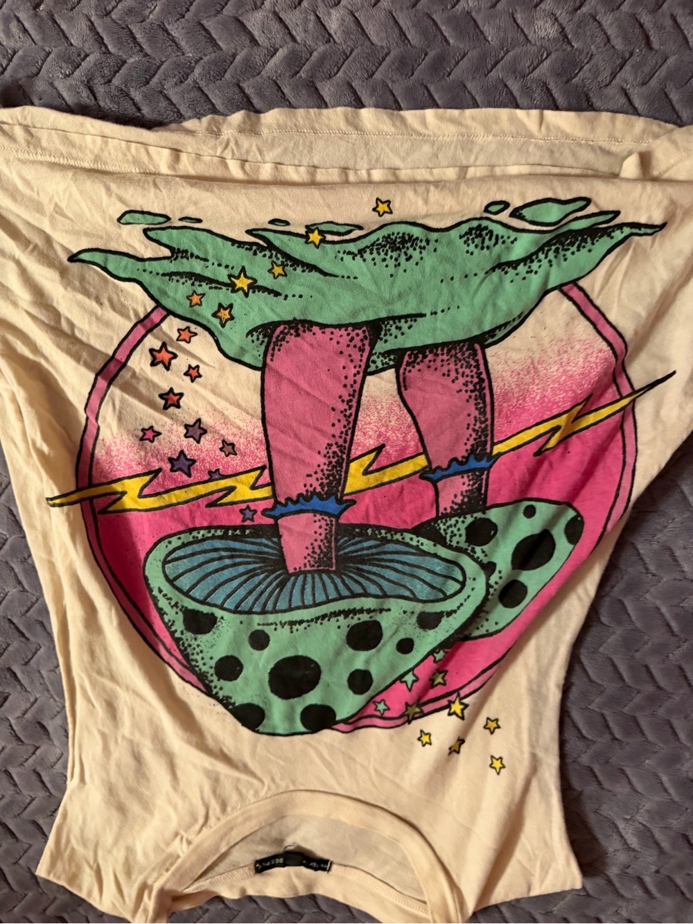 Truly Madly Deeply Cream Tank with Pink, Green and Yellow Graphic